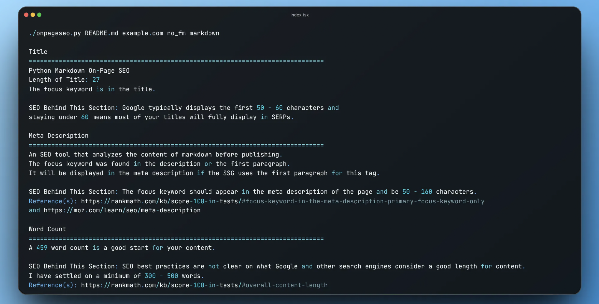 Python Markdown On-Page SEO