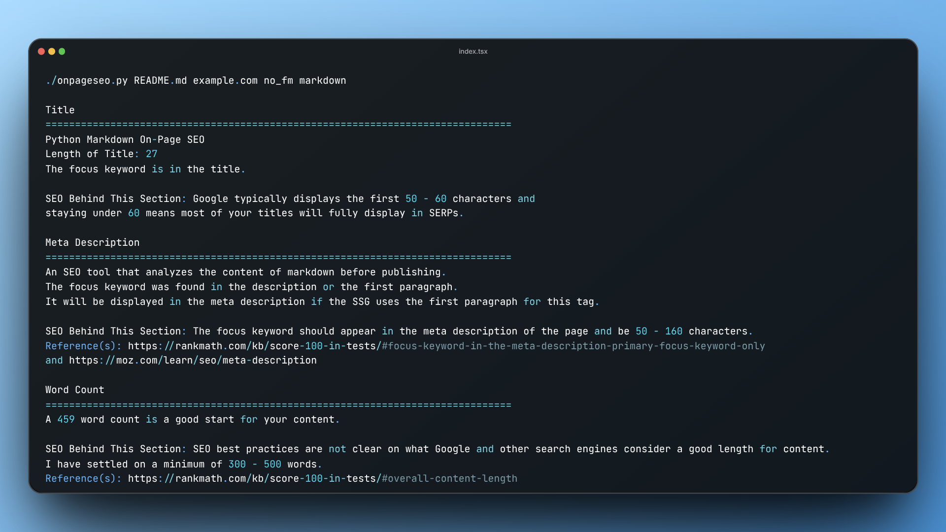 Python Markdown On-Page SEO